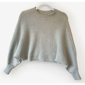 GARAGE Women's M‎ Light Green Knit Long Sleeve Pullover Sweater Cropped